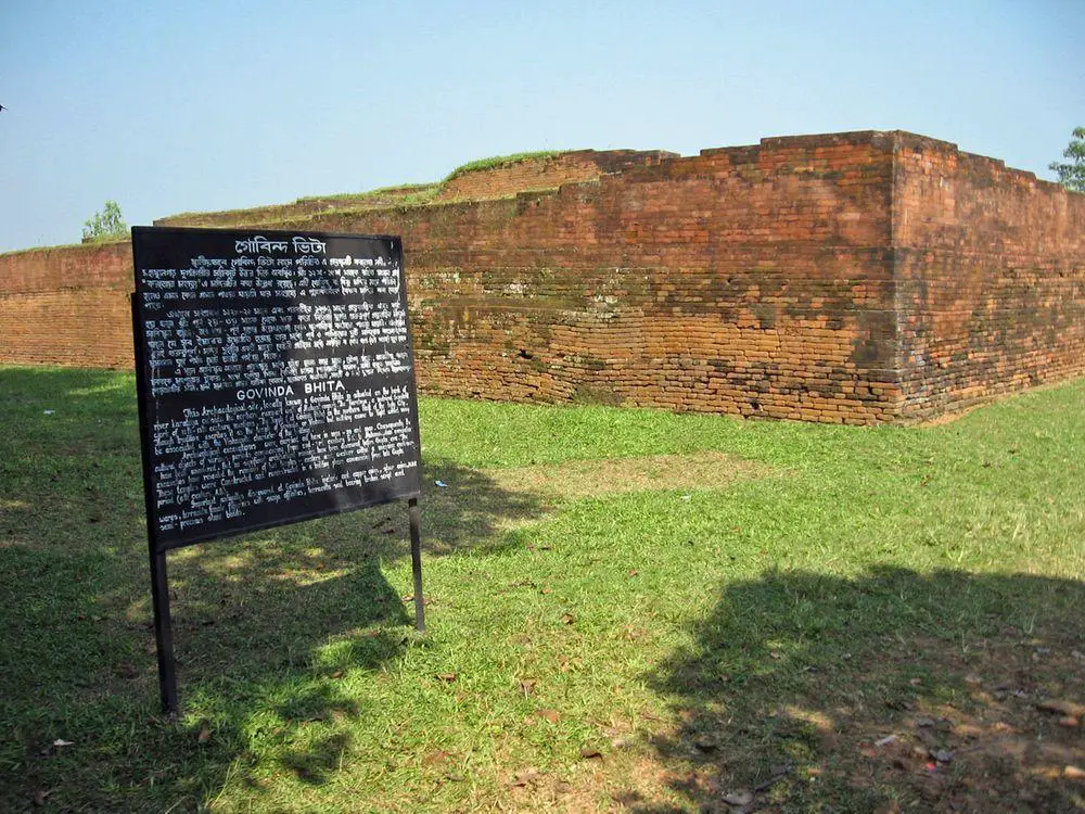 Walls of the ancient Govinda Bhita shrine in Mahasthangarh, Bangladesh