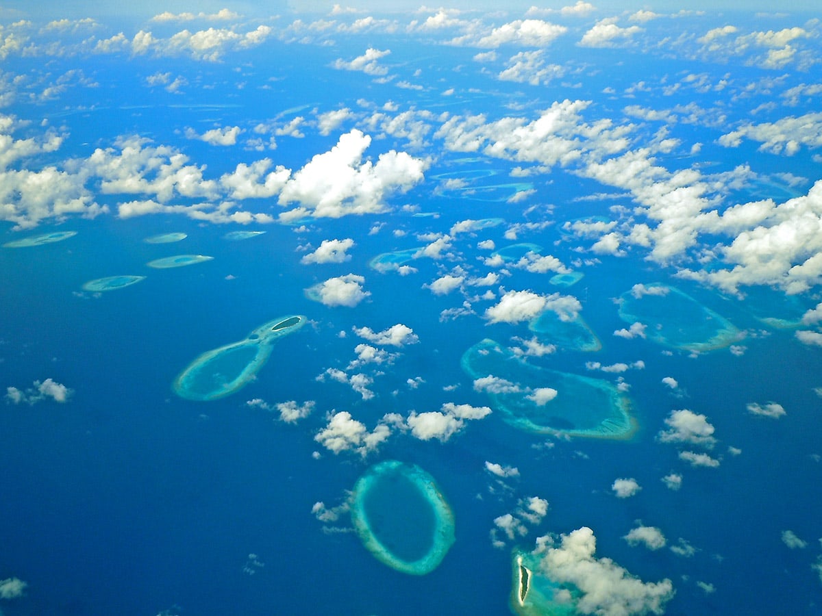 Some Maldive islands from above