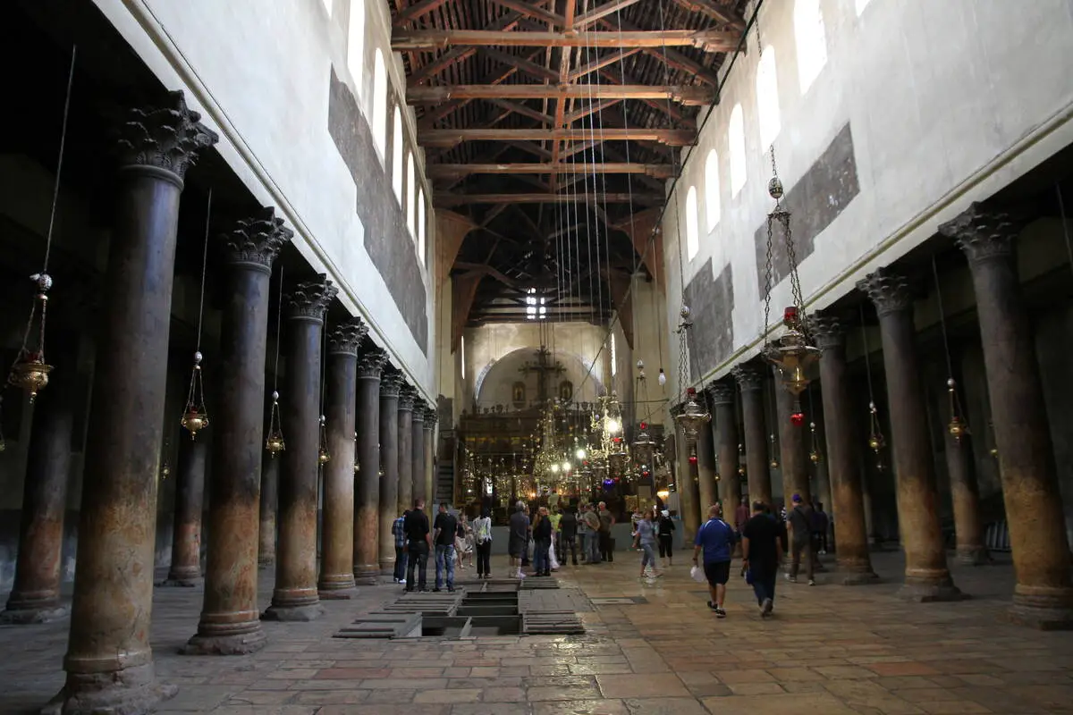 Nave of the Church of the Nativity in Bethlehem